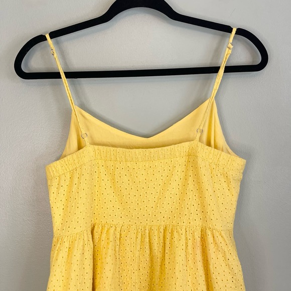 The Prairie by Rachel Ashwell Women's Yellow Spaghetti Strap Eyelet Midi Dress 8 - Picture 4 of 15